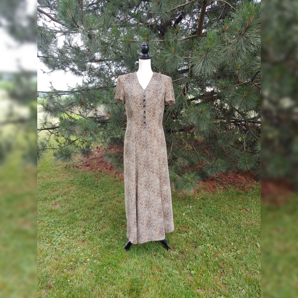 David Warren cheetah print semi formal dress